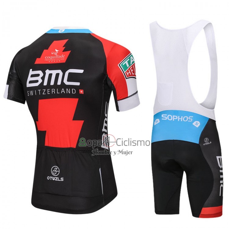 Bmc Ropa Ciclismo Culotte Corto 2018 Mangas Cortas Rojo y Negro